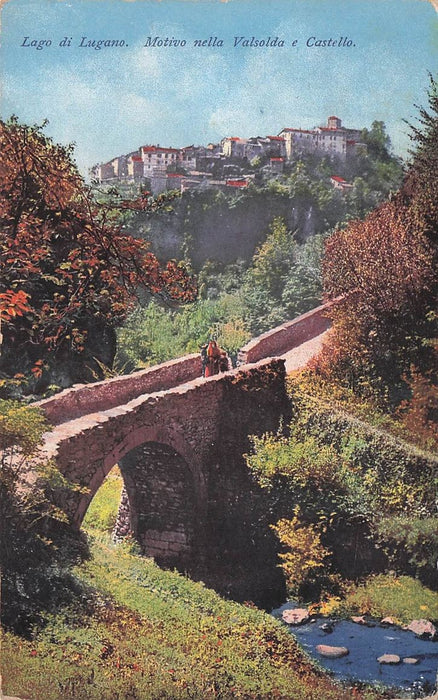 Lago Di Lugano Motivo Nella Valsolda E Castello