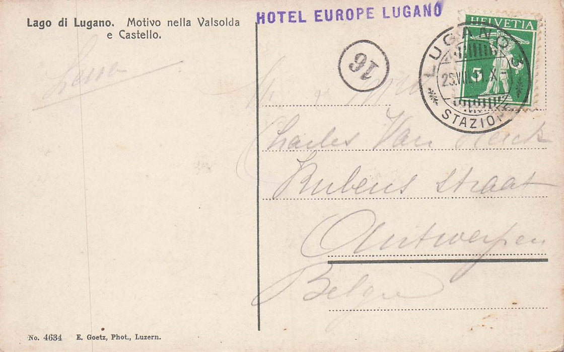 Lago Di Lugano Motivo Nella Valsolda E Castello