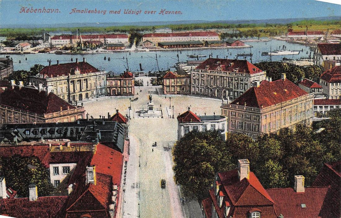 Kobenhavn Amalienborg Med Udsigt Over Havnen