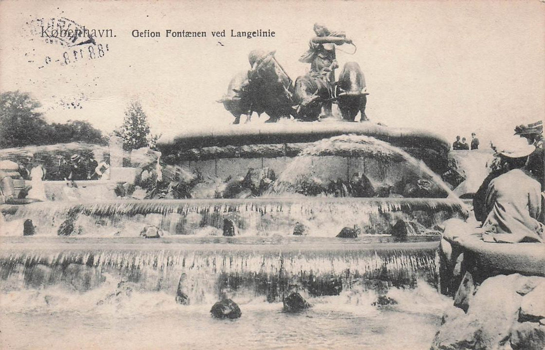 Kobenhavn Gefion Fontanen Ved Langelinie