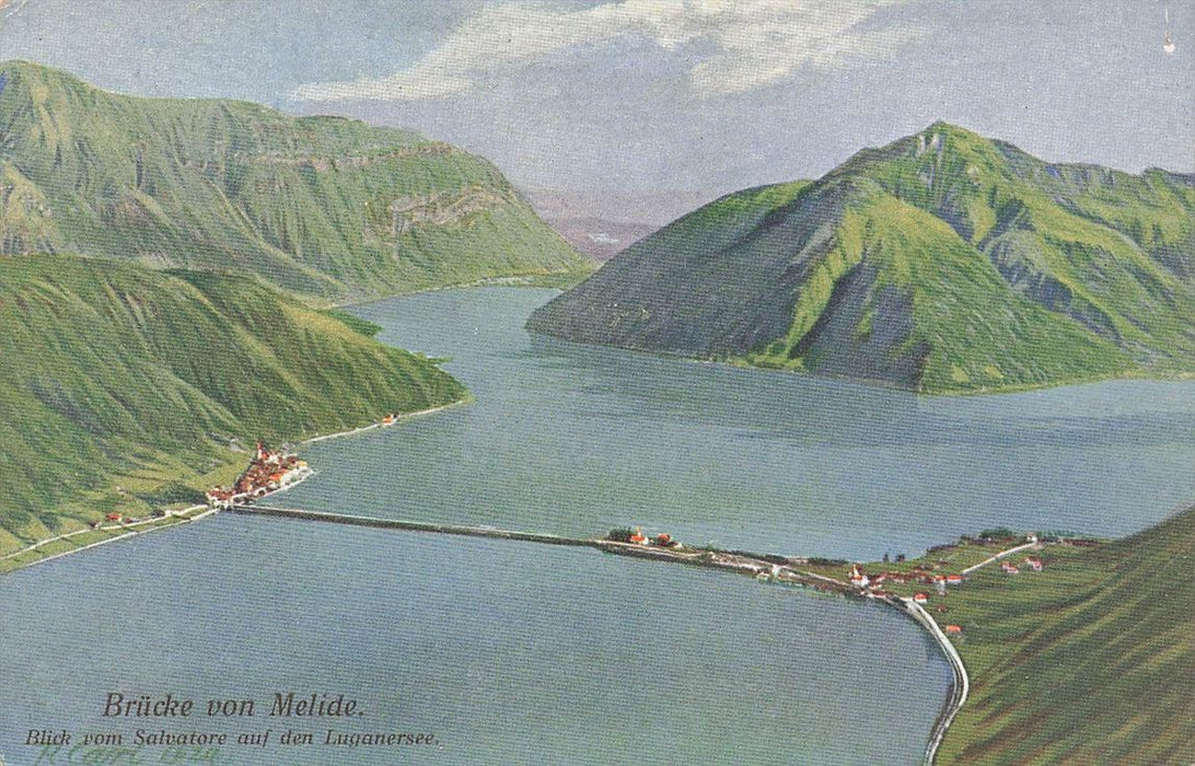 Brücke Von Melide Blick Von Salvatore Auf Den Luganersee