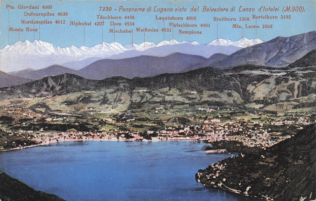Panorama Di Lugano Visto Dal Belvedere Di Lanzo D'Intelvi
