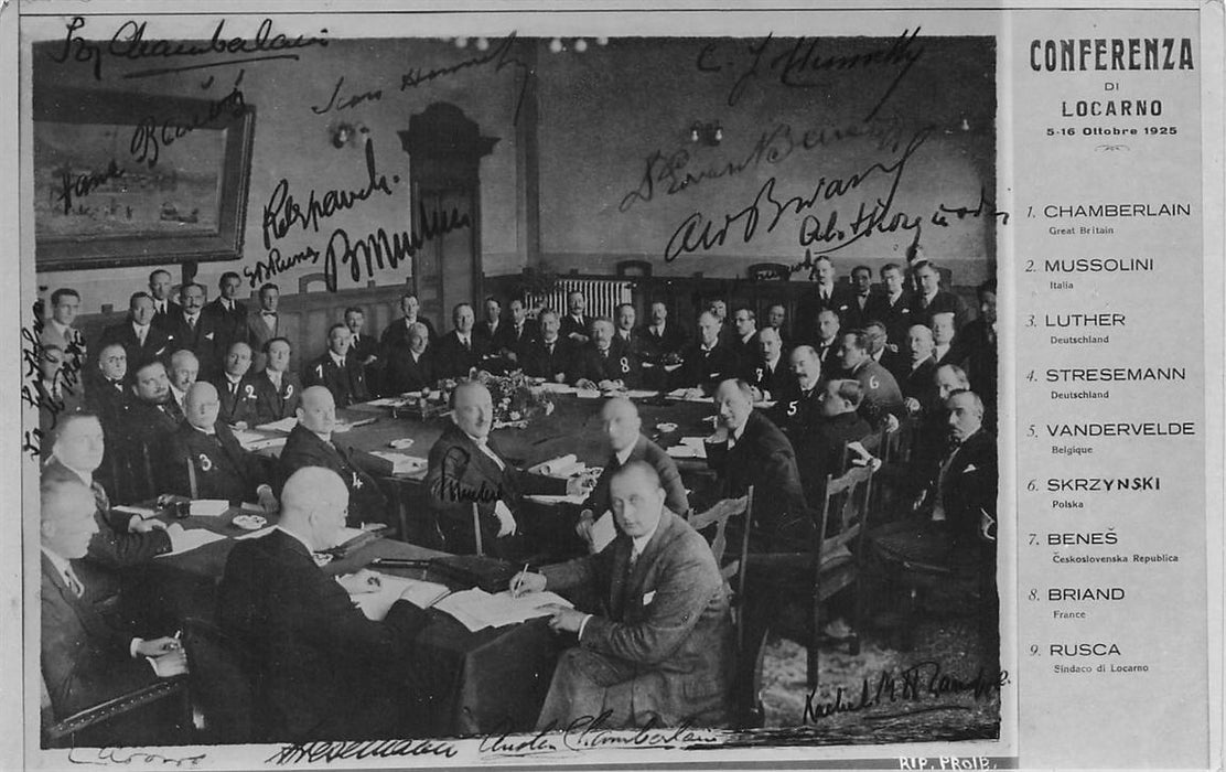 Conferenza Di Locarno 5-16 Ottobre 1925