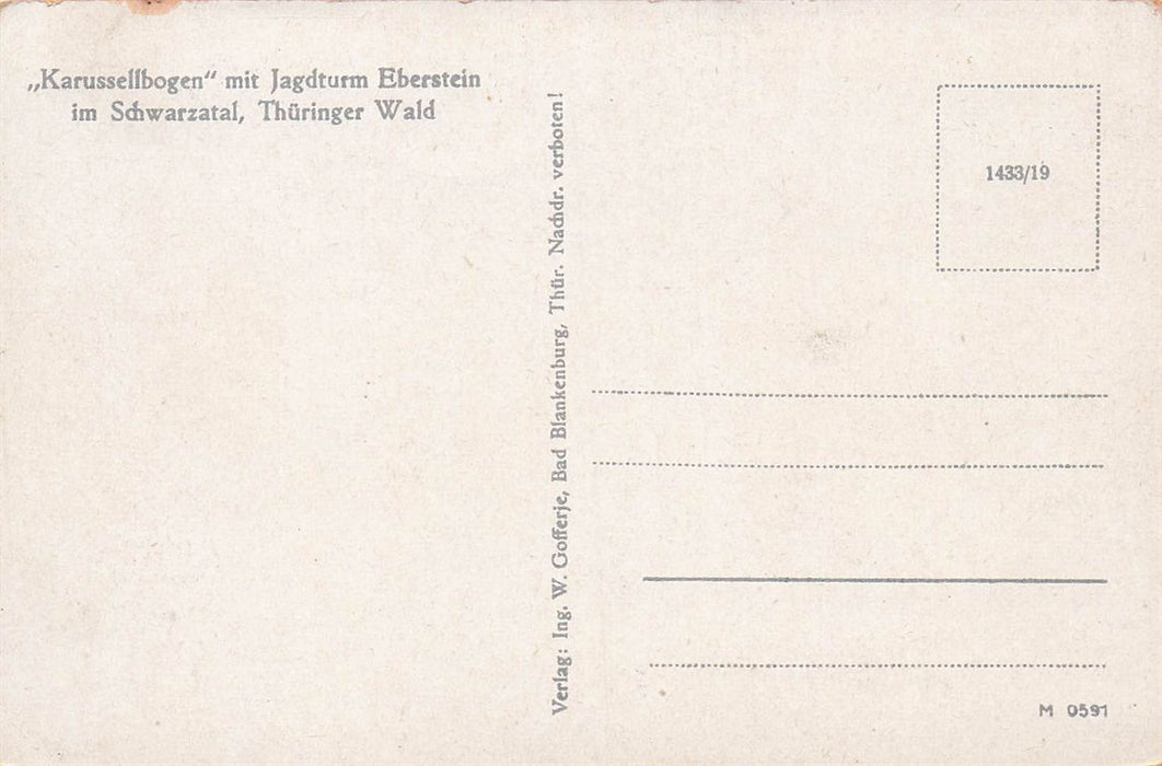 Karussellbogen Mit Jagdturm Eberstein Im Schwarzatal Thüringer Wald