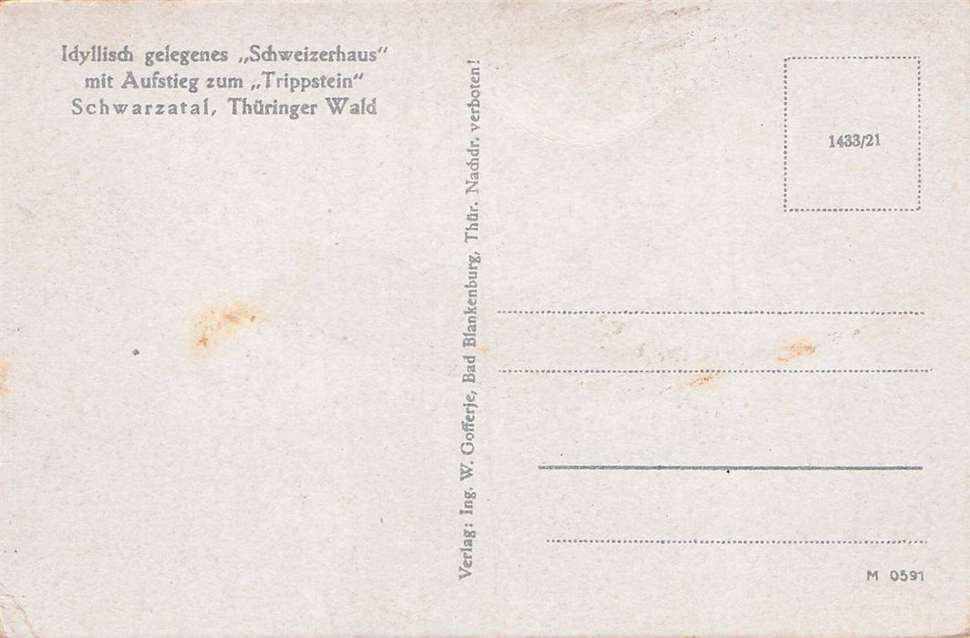 Schweizerhaus Schwarzatal Thüringer Wald