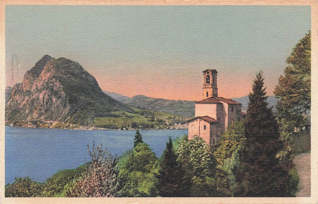 Lago Di Lugano Chiesa Di Castagnola E Monte S Salvatore