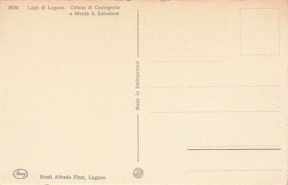 Lago Di Lugano Chiesa Di Castagnola E Monte S Salvatore