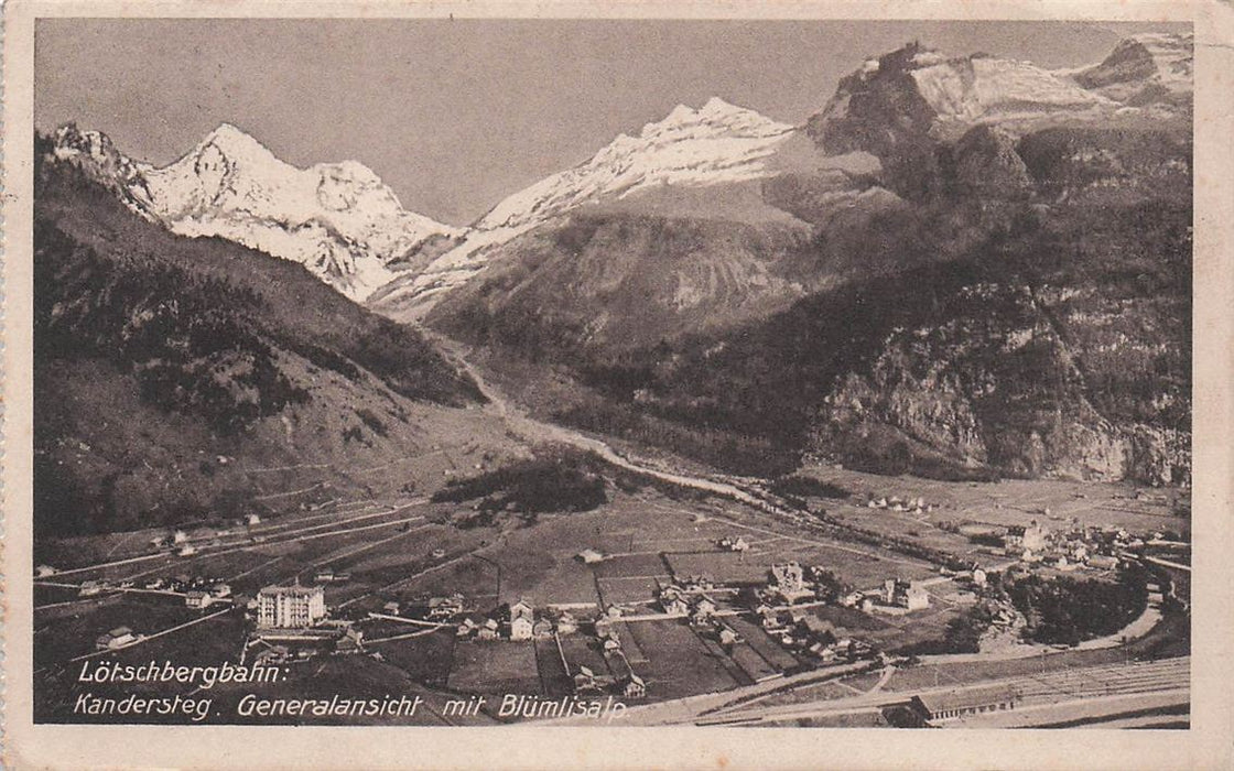 Lötschbergbahn Kandersteg Generalansicht Mit Blümlisalp