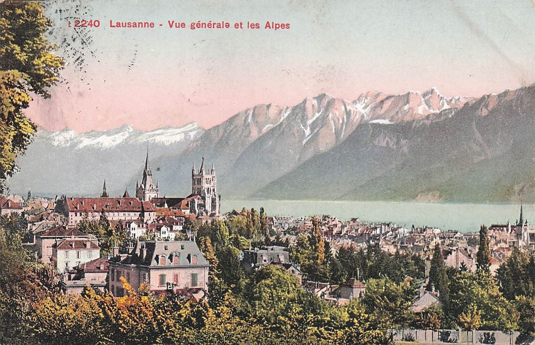 Lausanne Vue Generale Et Les Alpes