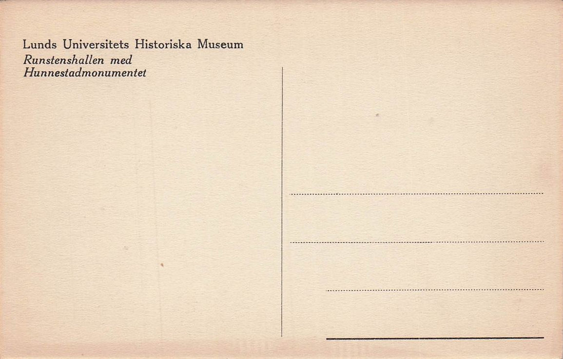 Lunds Universitets Historiska Museum Runstenshallen Med Hunnestadmonumentet