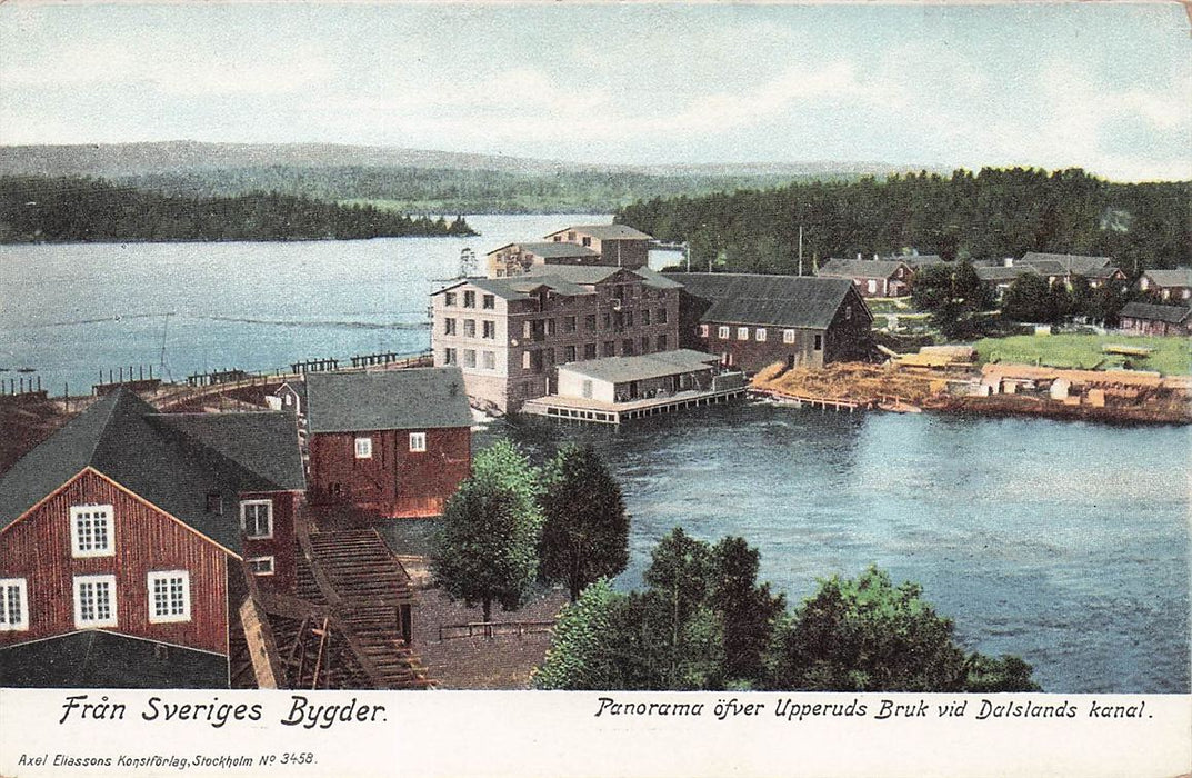 Fran Sveriges Bygder Axel Panorama Öfver Upperuds Bruk Vid Dalslands Kanal