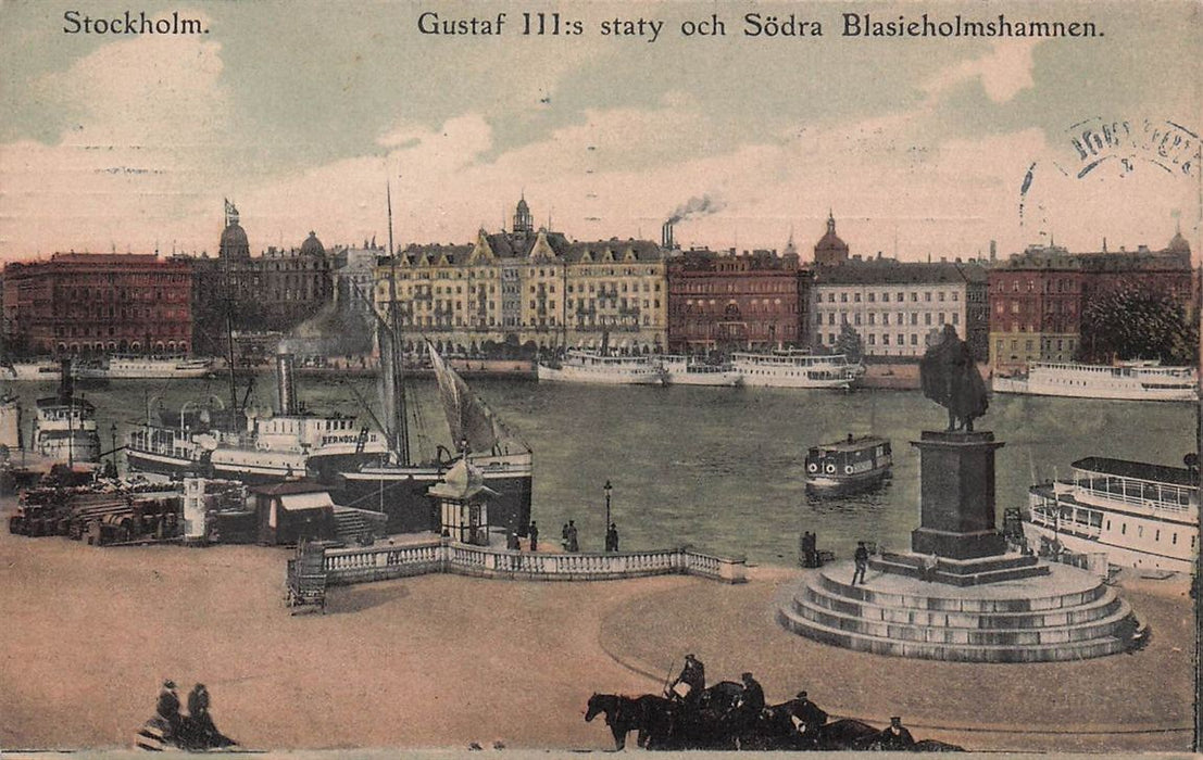 Stockholm Gustaf 111 S Staty Och Södra Blasieholmshamnen