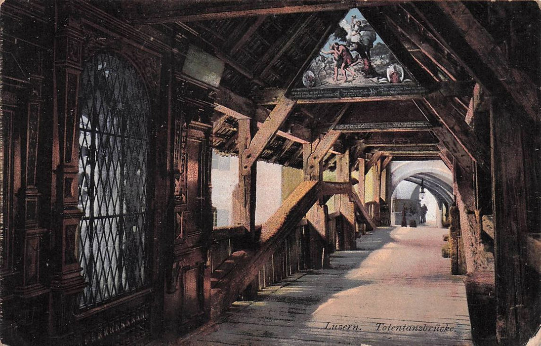Luzern Inneres Der Spreuerbrücke Totentanzbrücke