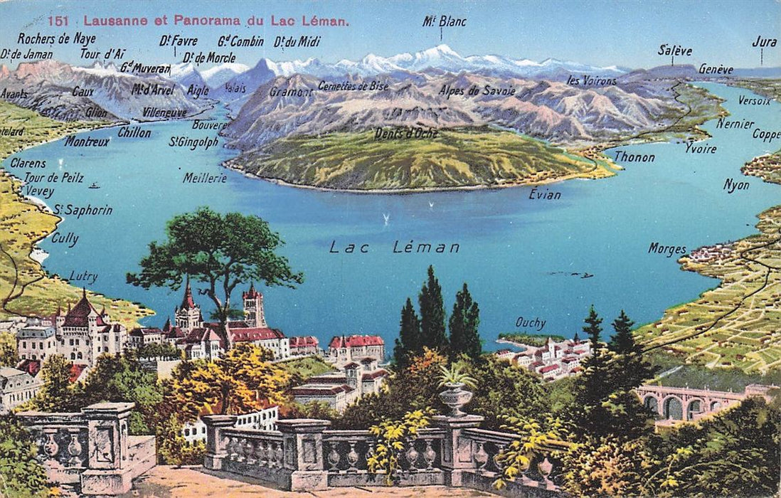 Lausanne Et Panorama Du Lac Leman