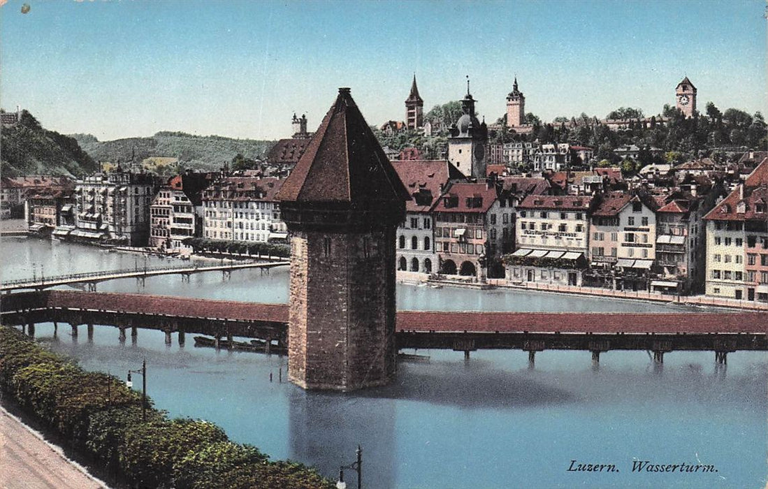 Luzern Wasserturm Rathausqual Und Musegg