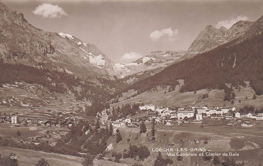 Loueche-Les-Bains Vue Generale Et Glacier De Dala