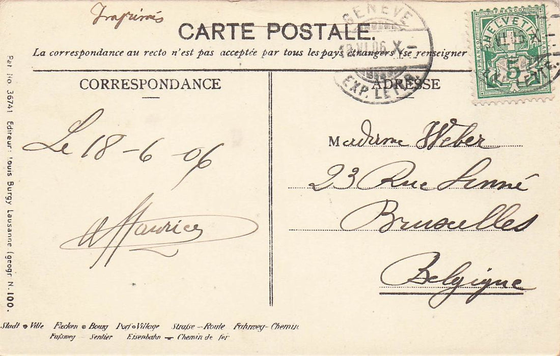 Geneve Tour De L'Ile Et Place Bel Air