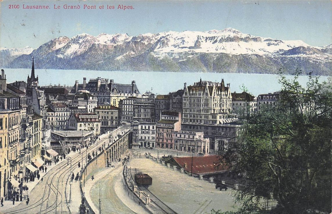 Lausanne Le Grand Pont Et Les Alpes