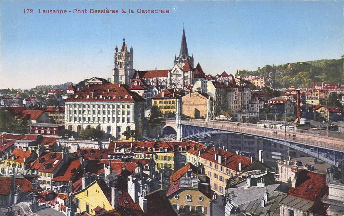 Lausanne Pont Bessieres & La Cathedrale