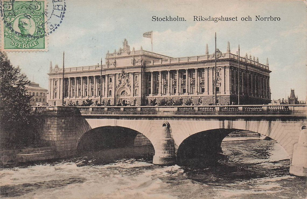 Stockholm Riksdagshuset Och Norrbro