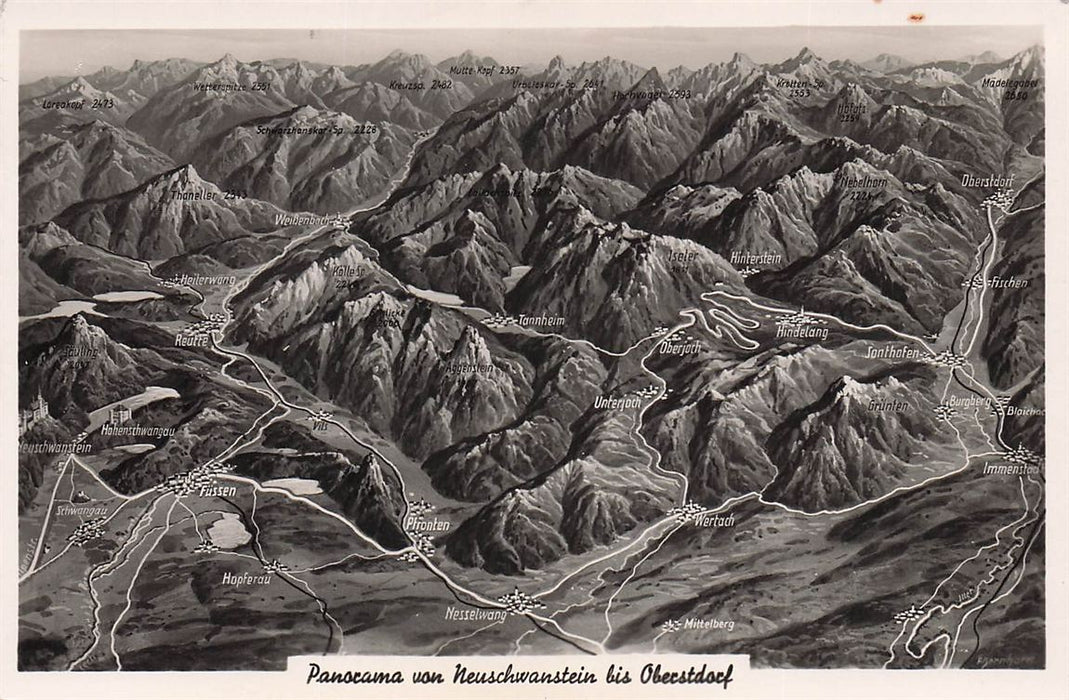 Panorama Von Neuschwanstein Bis Oberstdorf