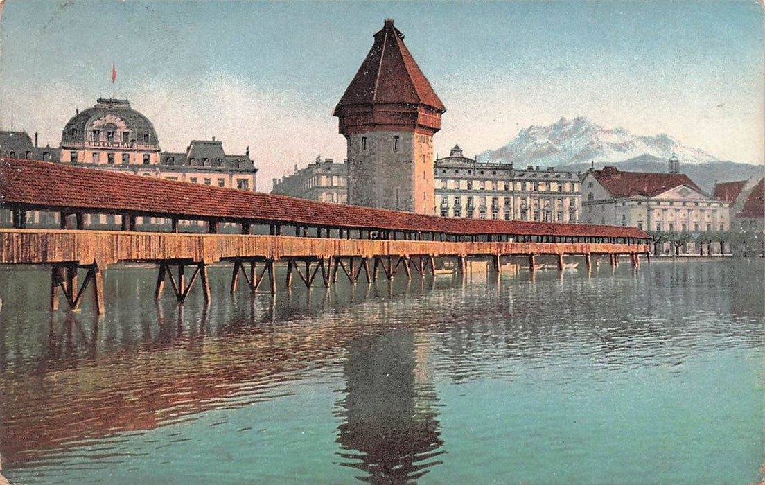 Luzern Kapellbrücke Und Pilatus