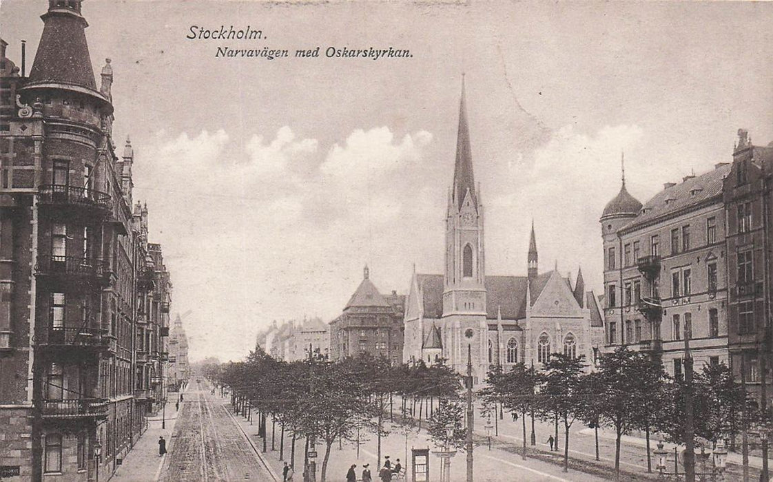Stockholm Narvavägen Med Oskarskyrkan