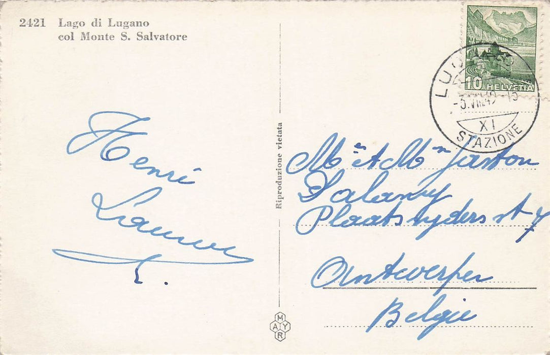 Lago Di Lugano Col Monte S Salvatore