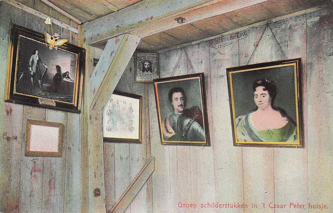 Groep Schilderstukken In 'T Czaar Peter Huisje Zaandam