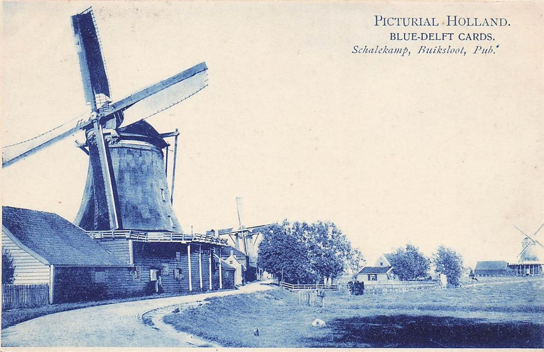 Zaandam Molens Picturial Holland Blue-Delft Cards