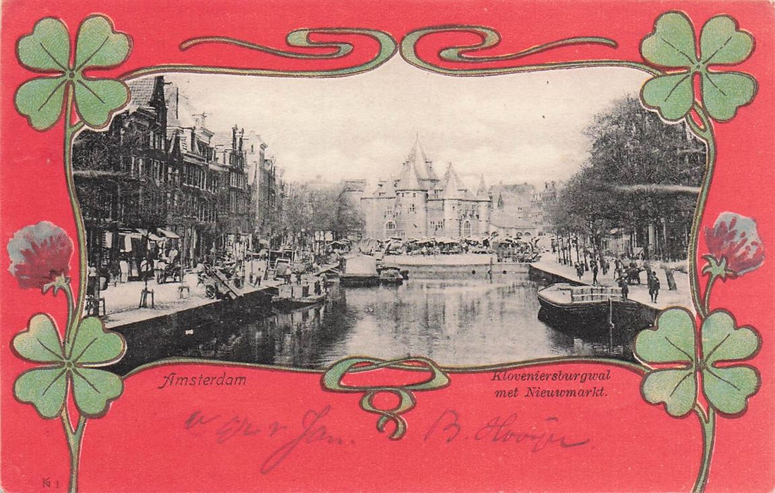 Amsterdam Kloveniersburgwal Met Nieuwmarkt