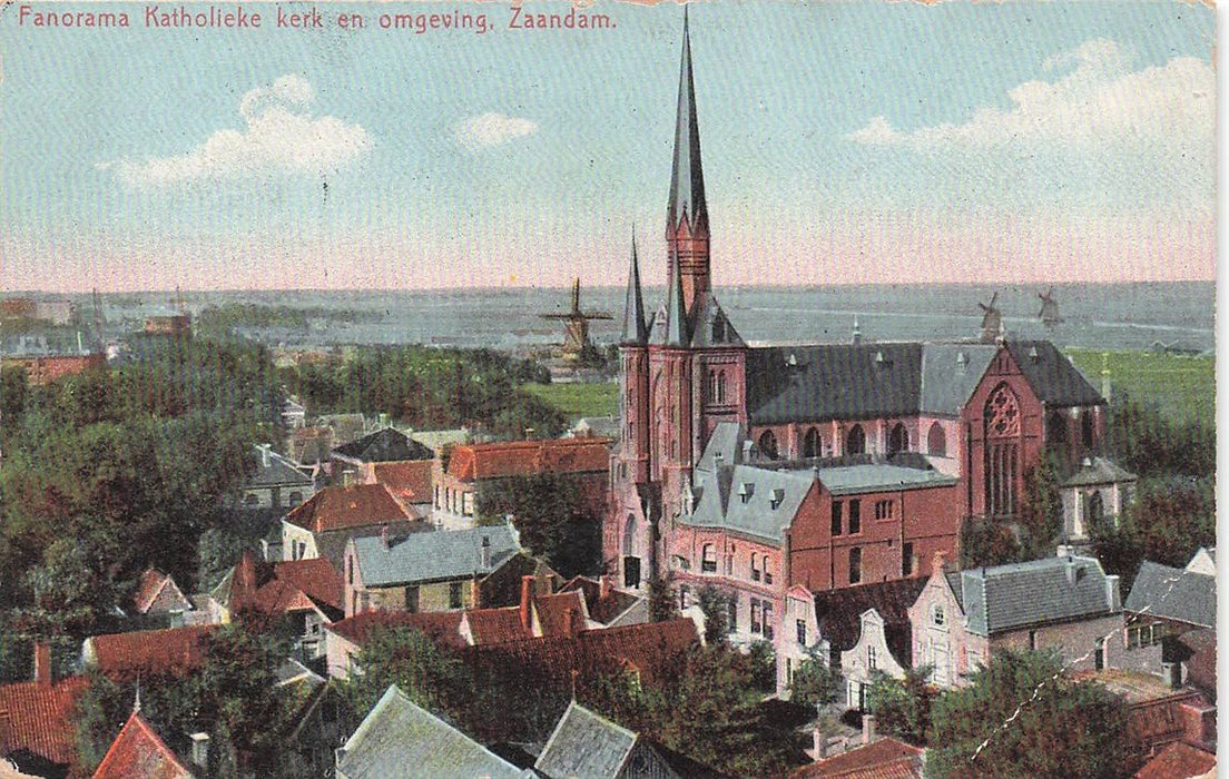 Zaandam Panorama Katholieke Kerk En Omgeving
