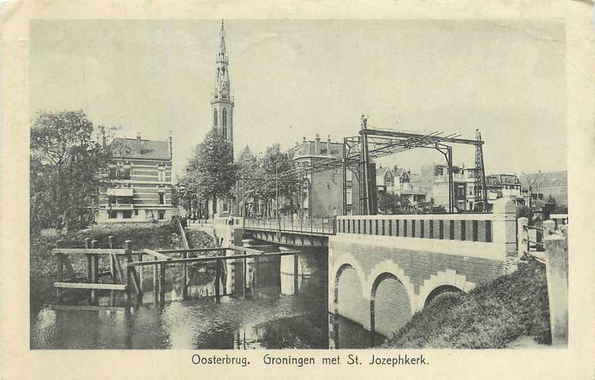 Groningen Oosterbrug met St. Jozephkerk