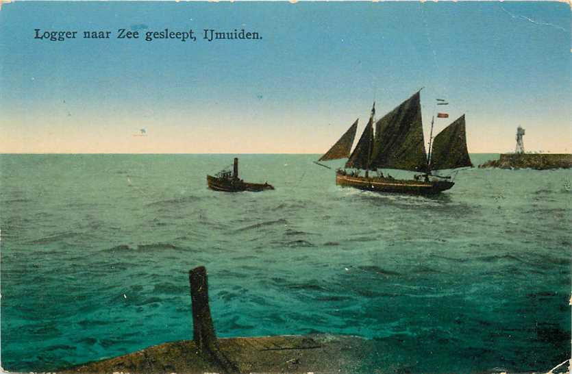 IJmuiden Logger naar Zee gesleept