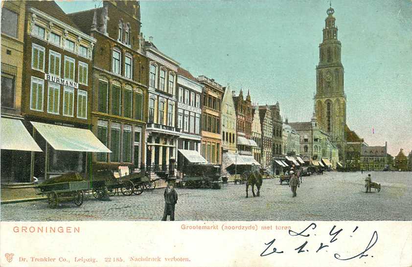 Groningen Grootemarkt met toren