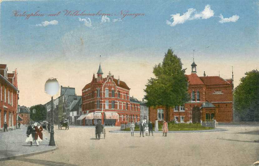 Nijmegen Hertogplein met Wilhelminaboom