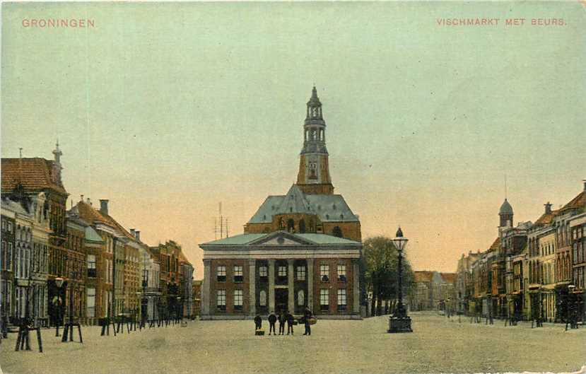 Groningen Vischmarkt met Beurs