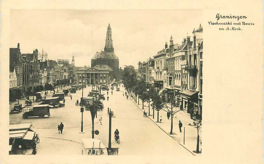 Groningen Vischmarkt met beurs