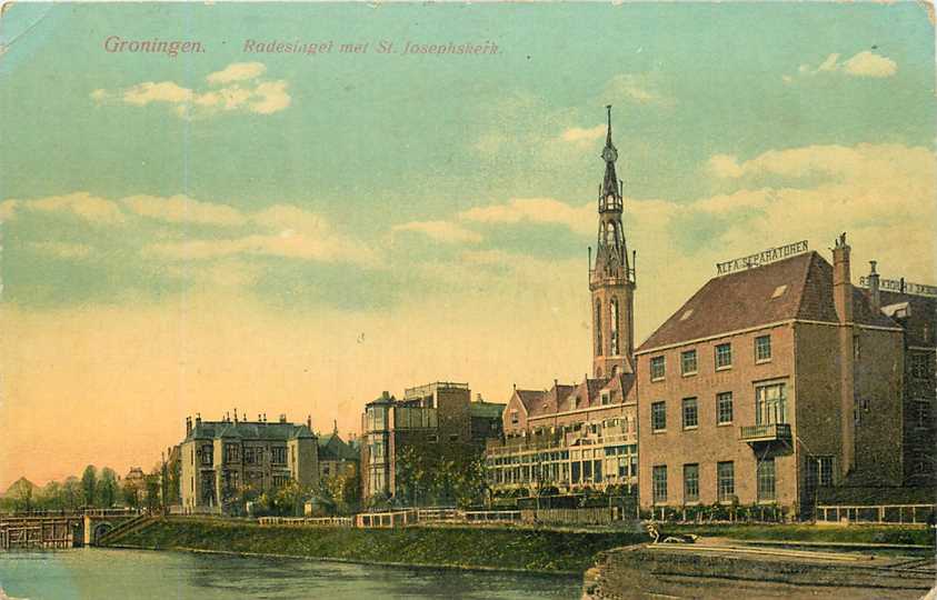 Groningen Radesingel met St. Josephskerk