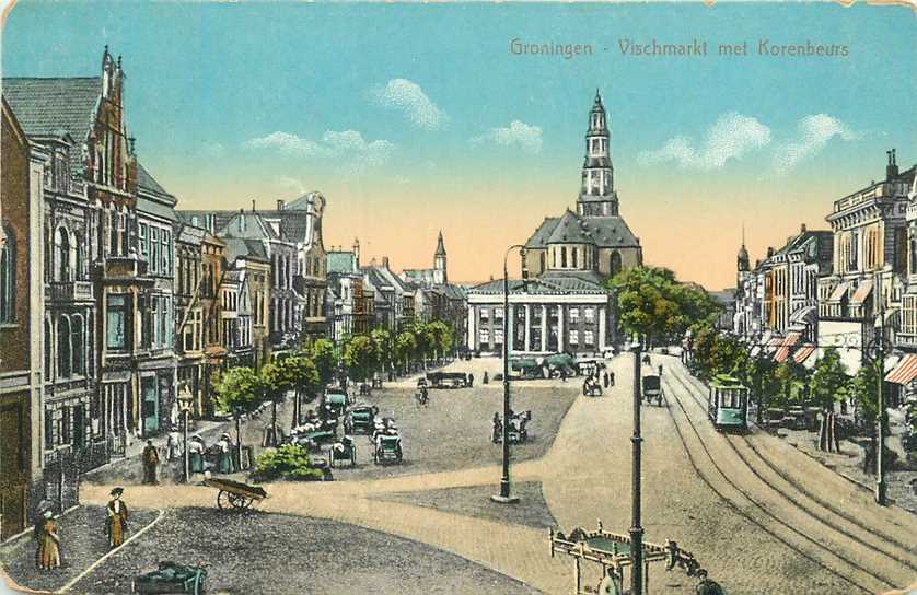 Groningen Vischmarkt met Korenbeurs