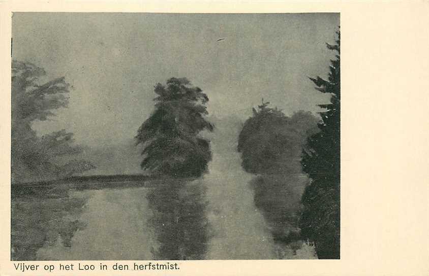 Apeldoorn Vijver op het Loo in den herfstmist