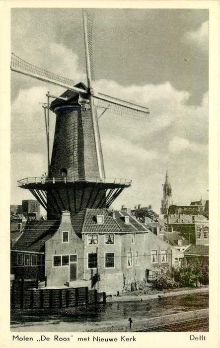 Delft Molen met Nieuwe Kerk