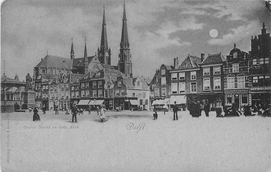 Delft Groote Markt en Kerk