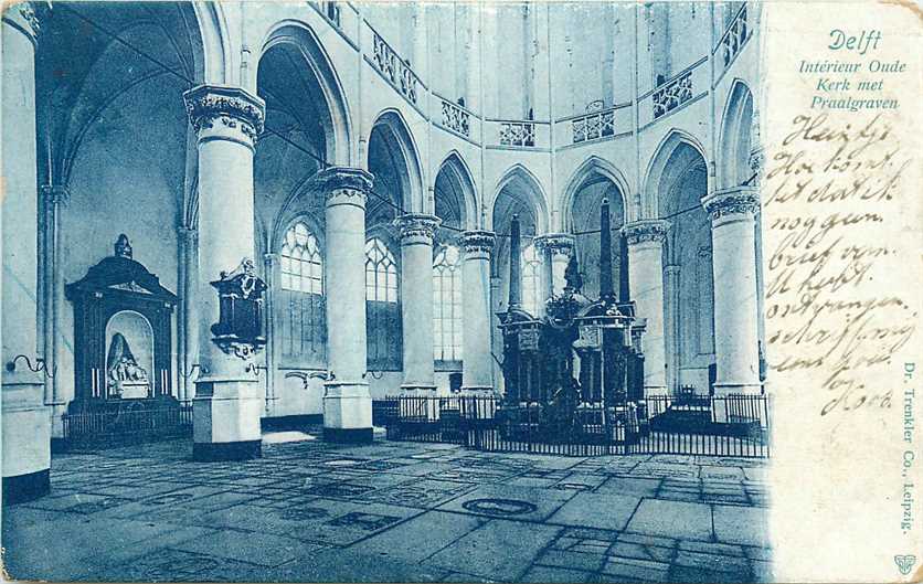 Delft Interieur Oude Kerk met Praalgraven