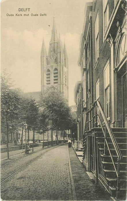 Delft Oude Kerk met Oude Delft