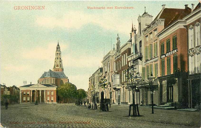 Groningen Vischmarkt met Korenbeurs