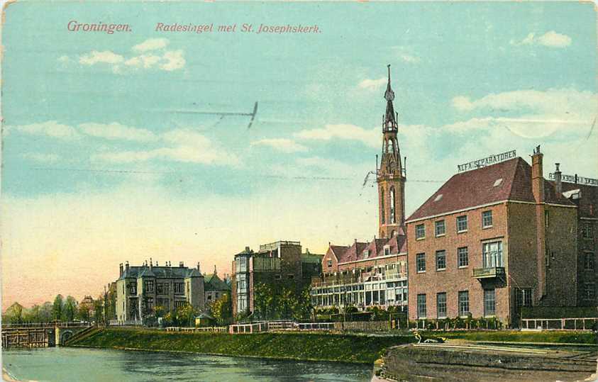 Groningen Radesingel met St. Josephskerk