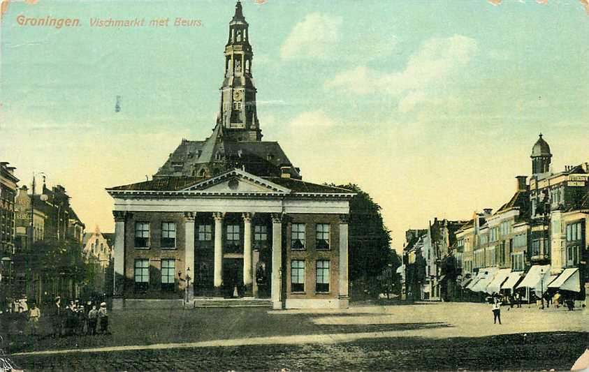 Groningen Vischmarkt met Beurs