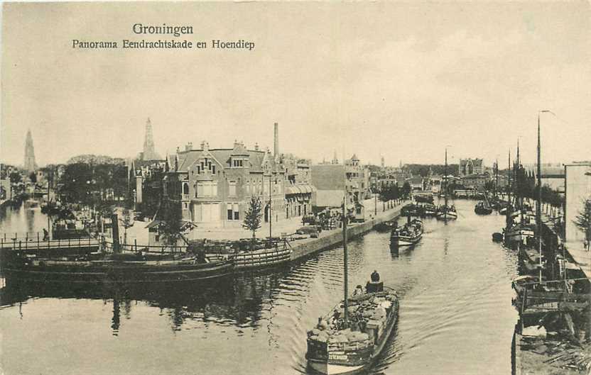 Groningen Panorama Eendrachtskade en Hoendiep