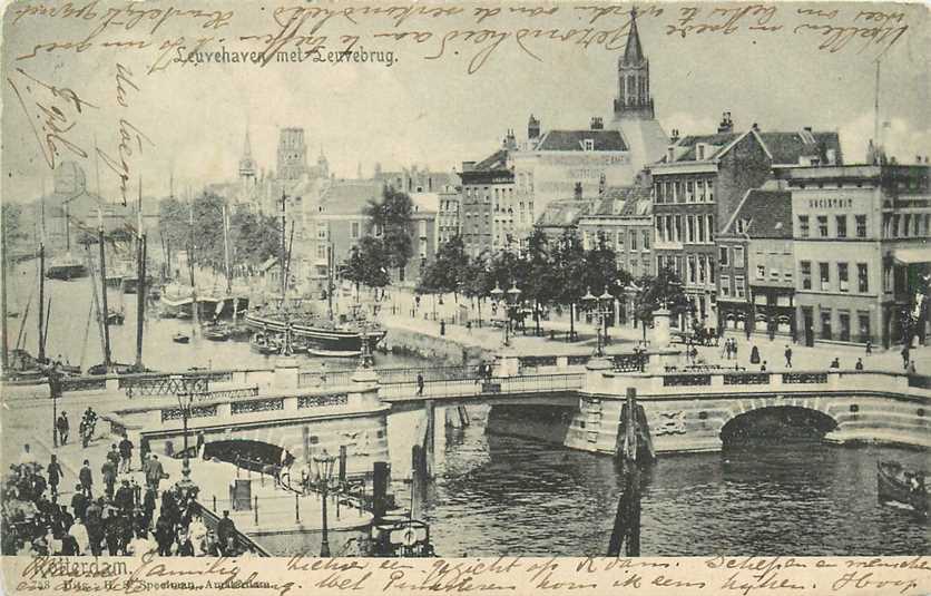 Rotterdam Leuvehaven met Leuvebrug